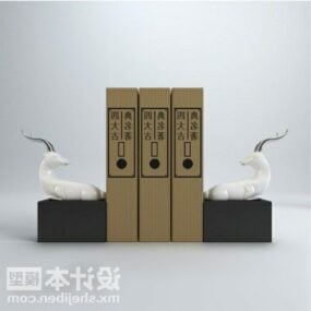 Decoração de escultura de suporte de livro de animais Modelo 3D
