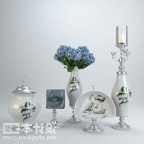 Elegant Porcelain Tableware Decorating 3d model