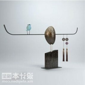 Oiseau de vaisselle avec support de décoration modèle 3D