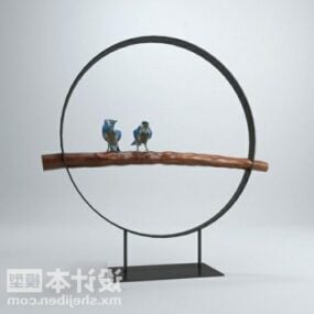 Bird On Branch Tableware Decorating 3d model