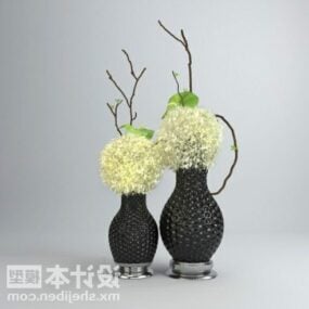 Bordsservis för blommor som dekorerar 3d-modell