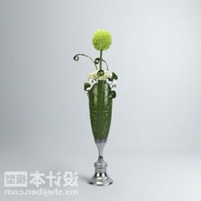 Mô hình 3d trang trí bộ đồ ăn thủy tinh thực vật