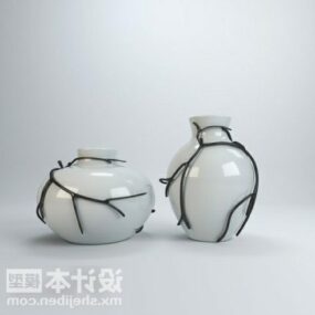 Ceramic Vase Tableware Decorating 3d model