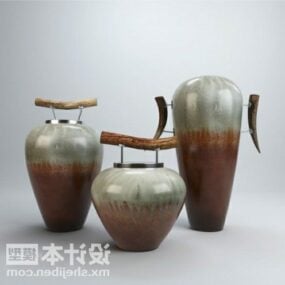 Porcelain Vase Chinese Vintage Age 3d model