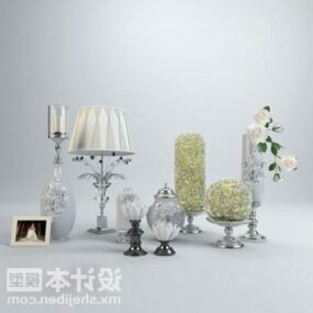 European Luxury Vase Lamp Stand Set 3d model