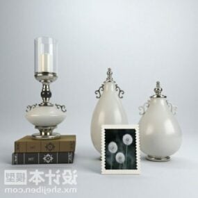 Vaso de luxo para talheres com lâmpada modelo 3d