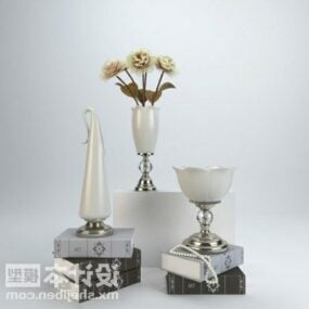 Vase Chandelier Fleur En Pot Ensemble modèle 3D