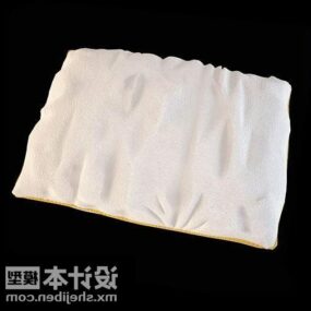 Almohada de tela blanca realista modelo 3d