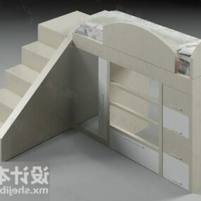 Children Bunkbed With Staircase 3d model