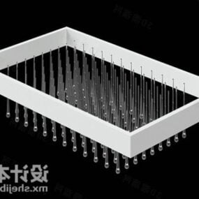 Mô hình 3d đèn trần hình chữ nhật kim cương