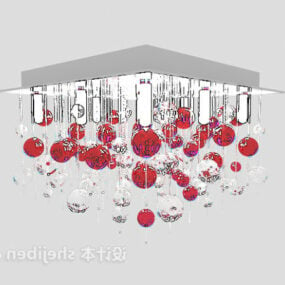 Red Crystal Ceiling Light Chandelier 3d model