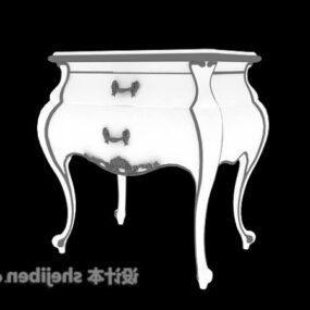 Classic Bedside Table White Color 3d model