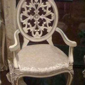 European Home Chair Carving Style 3d model