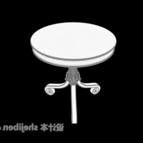 White Coffee Table Round Shaped 3d model