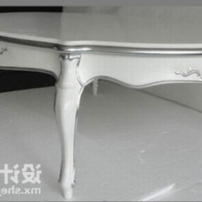 White Carving Coffee Table 3d model