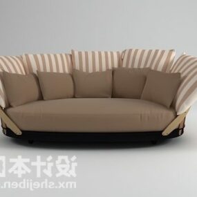 Curved Sofa With Cushion 3d model