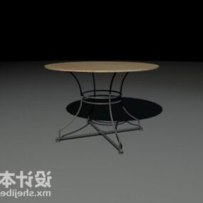Round Coffee Table Iron Base 3d model