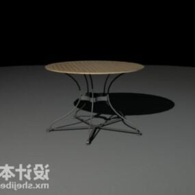 Tavolino rotondo in legno V2 modello 3d