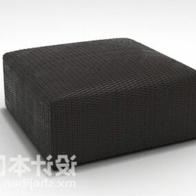 Sofa Stool Grey Fabric 3d model