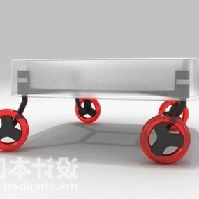 Table Chair With Wheels 3d model