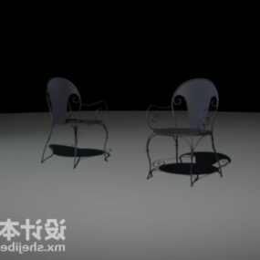 Chaise en fer style solide modèle 3D