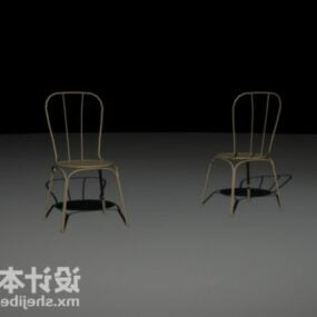 3D-model van ijzeren stoel met hoge rugleuning