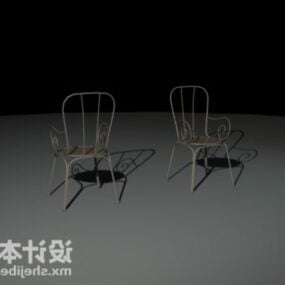 Coffee Iron Chair High Back 3d model