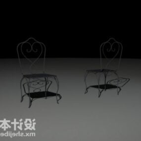 Iron Chair Classic Style Design 3d model