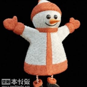 Boneco de neve de ano novo com roupas da moda modelo 3D