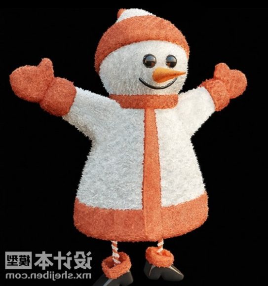 Muñeco de nieve de año nuevo con ropa de moda