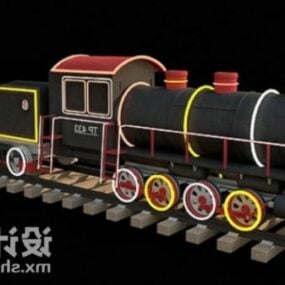 New Year Locomotive Toy Decorating 3d model