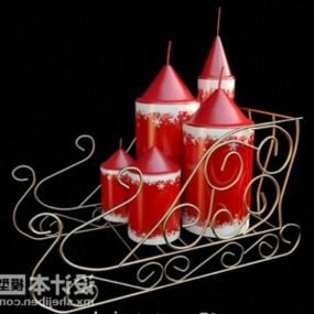 Slæde med gave nytårs dekoration 3d model
