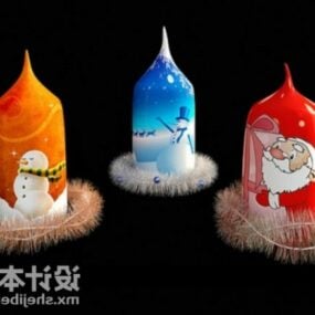 Model 3d Dekoratif Lilin Natal Tahun Baru