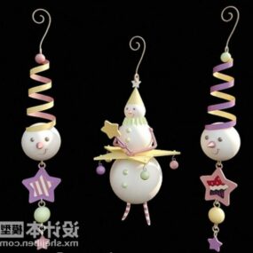 New Year Snowman Hanging Decorating 3d model