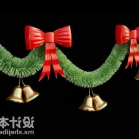 New Year Ribbon With Bell Decoration 3d model