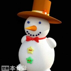 Snowman With Hat Character 3d model