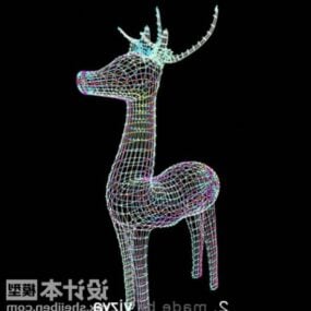 New Year Deer Sculpture Decorating 3d model