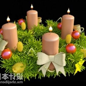New Year Candles Decorating 3d model