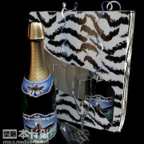 New Year Wine Gift Box 3D-malli