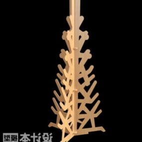 Uudenvuoden paperipintapuun koristelu 3d-malli