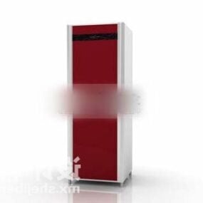 Modello 3d elettrico del frigorifero rosso