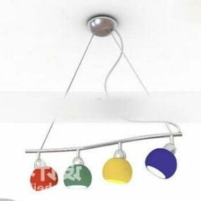 Lámpara de araña colorida de cocina modelo 3d