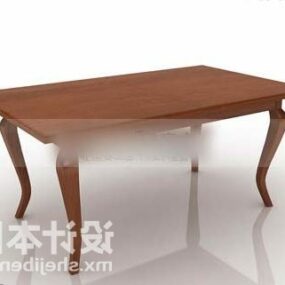 Tavolino in legno con gamba antica modello 3d