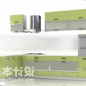 Ντουλάπι κουζίνας Πράσινο χρώμα 3d μοντέλο