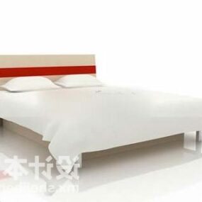 3д модель Современная белая двуспальная кровать