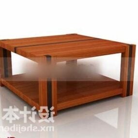 正方形のコーヒーテーブル無垢材3Dモデル
