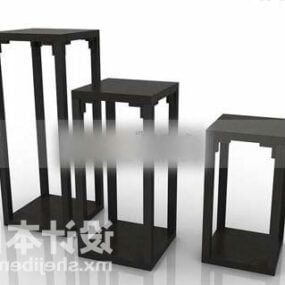 의자 테이블 회색 페인트 3d 모델