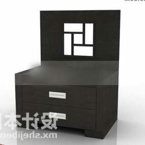 Bedside Table Grey Painted 3d model