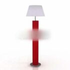 Lámpara de pie cilíndrica roja