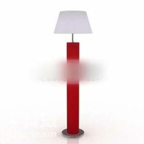 Red Cylinder Floor Lamp 3d model